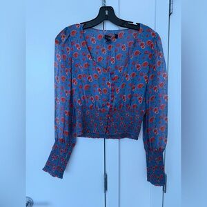 INTERMIX Silk Poppy print Blouse
